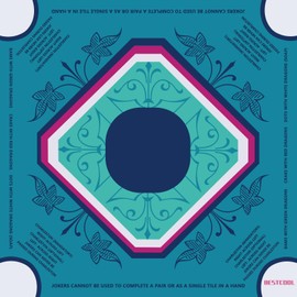 bestcool 2025 Neoprene Mahjong Mat with Rules for Table, 33"*33" Odorless, Free of PAHs, No Creases American Mahjong Mat with Instructions, Anti-Slip, Noise Reduction Mahjong Gift