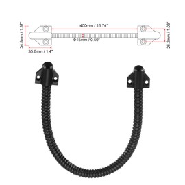 sourcing map 1 Pcs Flexible Door Loop Wire Protection Sleeving Armored Door Wire Conduit Power Transfer Loop Armored Cable Protector Sleeve with Ends 400mm x 9.5mm