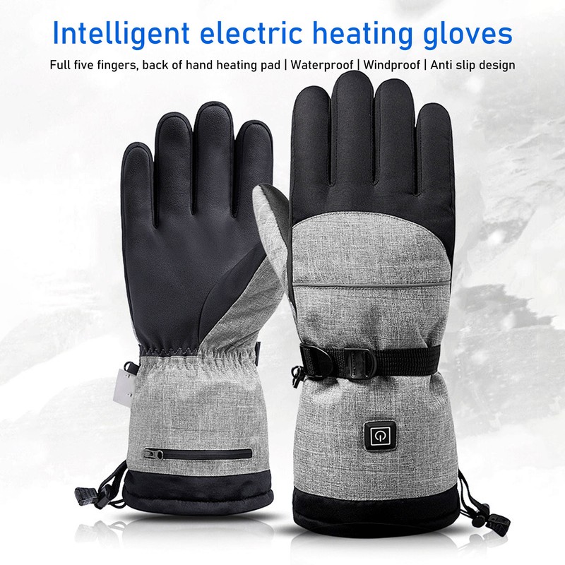 1 Pair Heated Gloves Smart Battery Powered Winter Warm Gloves