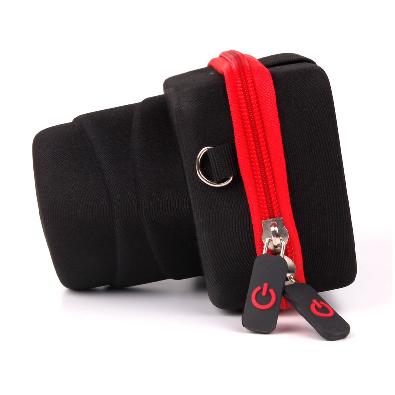 DURAGADGET Protective Shock-Absorbing Case (Black & Red) with Suede Lining