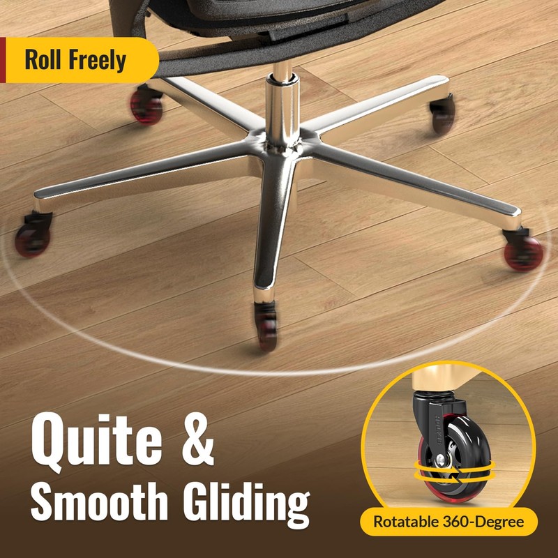 HOLKIE Gaming Chair Wheels - Silent Roller Blade Casters for