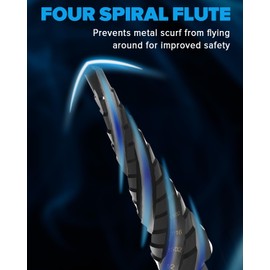 1/8-1/2 Inch Four Spiral Flute Step Drill Bit, M2 High Speed Steel 1/4" Hex Shank Step Drill Bit for Metal, Steel, Aluminum, Plastic Hole Drilling Cutting, 13 Step Size Step Bit