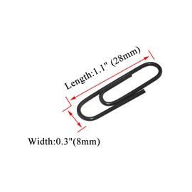 HAHIYO Paper Clips Large 1.1 inches (28mm) Length Black Paperclips Vinyl Coated Prevent Scratching Tearing The Pages Sturdy for Bookmark Organize Home Office School 150 Pack