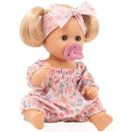 Sleepy Aquini Girl Flower - 13" Bath Baby Girl Doll with Blonde Hair to Wash and Style
