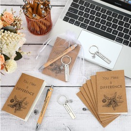 Fulmoon 30 Set Starfish Story Gifts Set Employee Appreciation Gifts Bulk Starfish Notebooks You Make a Difference Keychains Inspirational Pens with Organza Bags for Staff Coworker Teachers Volunteer