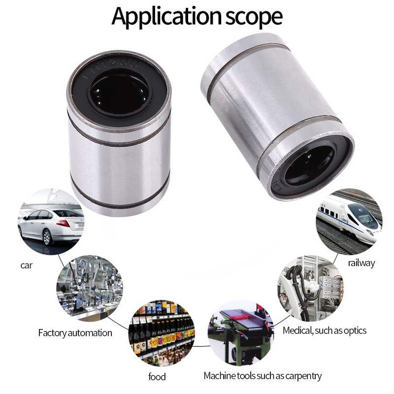 Plain Bearings, 10pcs LM12UU 12mm Linear Motion Ball Bearing Bushing