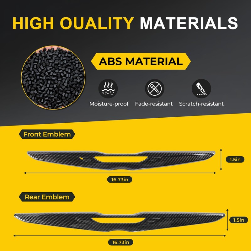 Carbon Fiber Emblem Cover Trim Compatible with 300 2015-2023, Front