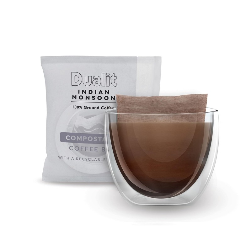 50 Premium Indian Monsoon Coffee Bags by Dualit - Compostable