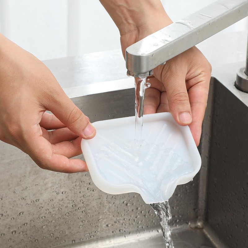 MicoYang Silicone Bathroom Soap Dishes with Drain Spout-Bathroom and Kitchen