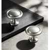 Satin Nickel Round Euro Style Cabinet Knobs, 1-1/4 Inch, 30