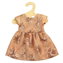 Heless 2230 Doll Clothes in Rose Gold Design, Elegant Glitter Dress with Star-Shaped Sequins for Dolls and Cuddly Toys of Size 35 - 45 cm