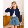 Girls Long Sleeve Bolero Cardigan Sweater Kids Cute Button Knit
