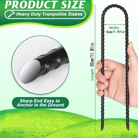 8 Stück Bodenanker Trampolin,Bodenpfähle,Erdanker(Rostfrei),Erdanker Bodenanker,zeltheringe 30 cm lang,5 cm Breit,Bewehrungsstab Zeltheringe,Zeltheringe Sturmsicher,Erdnägel für Extrem Harte Böden