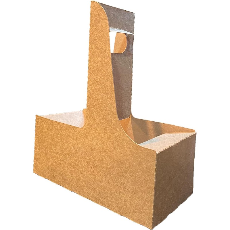2 Cup Kraft Cardboard Beverage Carrier (Pack of 10) -