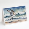Caroline's Treasures Sanderling Racing the Tide Greeting Cards Pack of