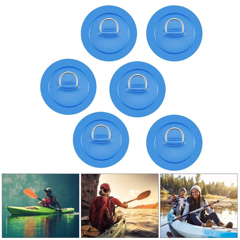 6 Pieces D Rings Patch for PVC Inflatable Boat Canoe