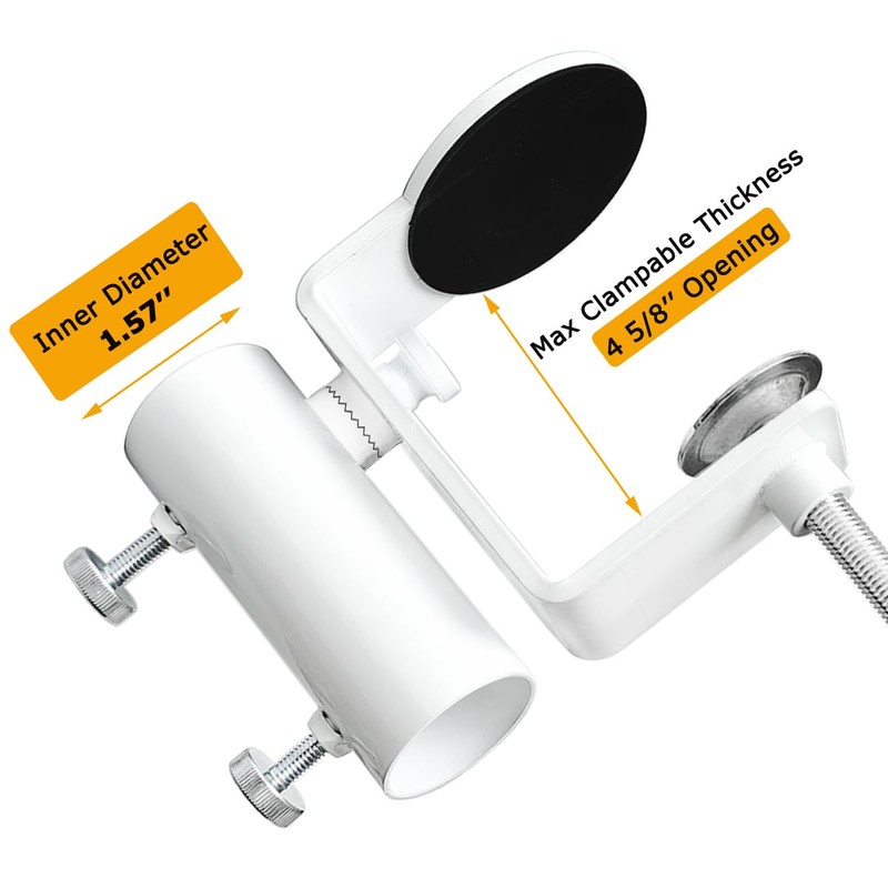 JINHAN Patio Umbrella Clamp - Steel Umbrella Holder for Deck