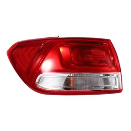 Tsomony - For 2016 2017 2018 Kia Sorento Halogen Left Side Outer Tail Light Rear Lamp Driver Side Replacement Black&Red Housing Clear&Red Lens
