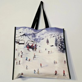 TJMaxx Snow Skiing Slopes Mountains Chairlift Shopping Gift Tote Bag New T.J. TJMaxx