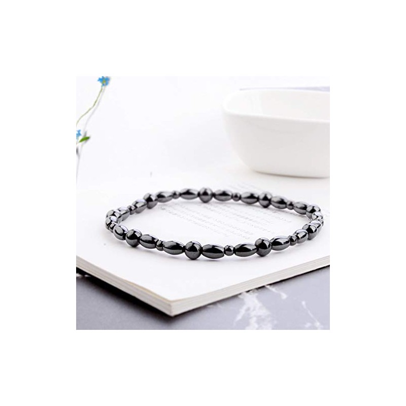 Yocoyee 2pcs Anklet Hematite Relieve Joint Pain Healing Therapy Healthy
