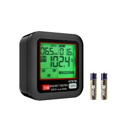 Happybuy GFCI Outlet Tester – LCD Display for 7 Wiring Faults, Auto Shutoff, 3-Prong Socket Detector, CAT II 300V Rated