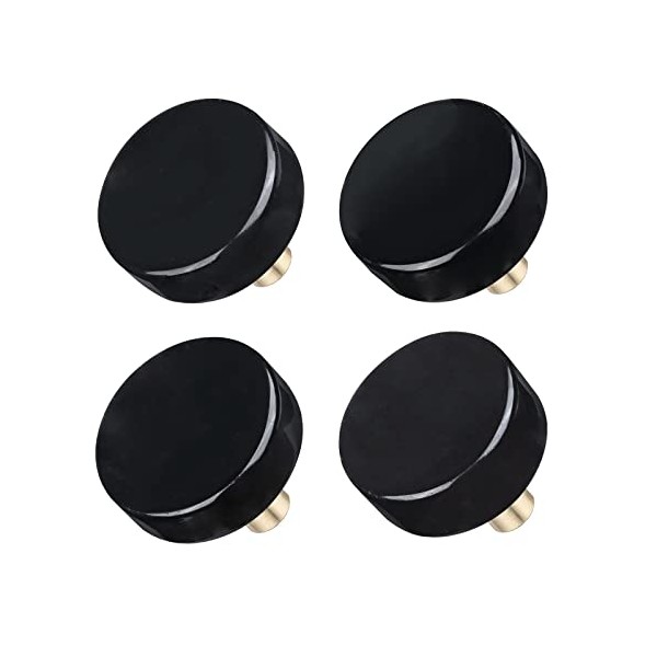 SUNYIK 4Pcs Polished Round Crystal Stone Drawer Knobs with Screws,