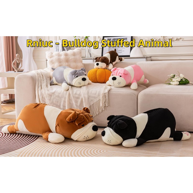 Stuffed Animals Dog,Yellow 17.7in Stuffed Bulldog Stuffed Animal Dogs Cute