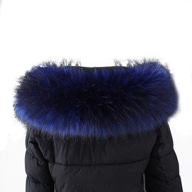 ihreesy Winter Warm Faux Fur Collar Shawl Collar Elegant Neck Shawl Collar Soft Collar Crew Neck Faux Fur, Blue black