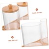 Ciieeo Long-lasting Bamboo Lid Storage Jars Cotton Swab Holders Cotton