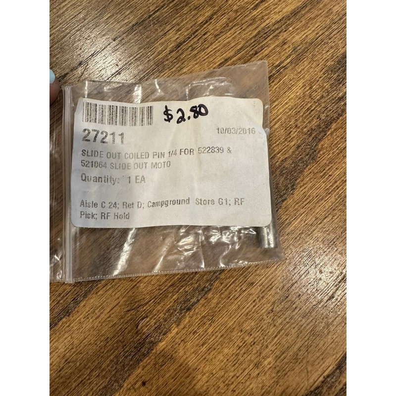 Slide Out Coiled Pin