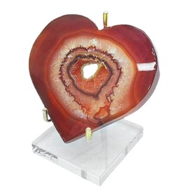 beiyaiey 2 Pcs Adjustable Metal Arm Display Stand Easel with Clear Acrylic Base for Gemstones Crystal Mineral Plates Easy to Use