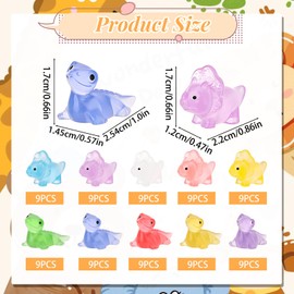 Guiqulai 90 Pcs Mini Resin Animals Mini Lizard Tiny Dinosaurs Cute Glow in The Dark for Miniature Fairy Garden Dollhouse Micro Landscape Aquarium Potted Birthday Party Decor