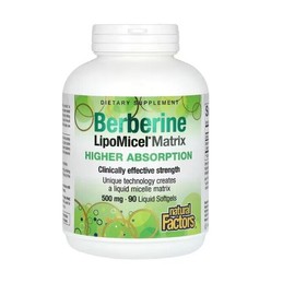 Natural Factors, Berberine LipoMicel Matrix, 500 mg, 90 Liquid Softgels