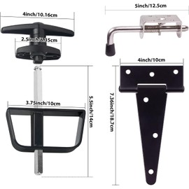 GEDSIOLD Double Door Shed Hardware Kit -Includes Window and Door/Window Hinge Set, Complete with Hinges, Latches, and T-Handle Lock -, for Gates, playrooms