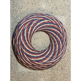 Threshold New Threshold Round Handcrafted Rattan Wreath Floral Decor 16" Red Blue Tan