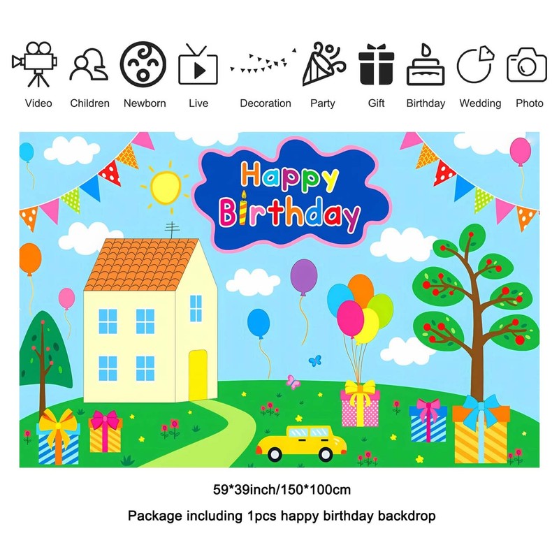 Pig Background Birthday Pink Pig Party Decoration for Party Birthday