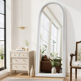 JAWGLOW Fluffy Full Length Mirror Cover Universal Ultra Soft Non-Slip Cover Free Standing Mirror Cover 64"x21" Full Body Mirror Cover Warm Home Decor for Living Room Bedroom Cloakroom(White)