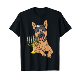 Jewish German Shepherd Dog Hanukkah Pajamas Chanukah PJs T-Shirt