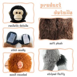 Hideekoog Hanging Sloth Stuffed Animals,2pcs Lemur Sloth Plush Toys Curtain Buckle for Decoration,20 inches Lemur Stuffed Jungle Animals for Kids(Lemur+Sloth)