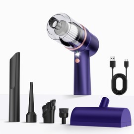 ArCodivei Handheld Vacuum Cleaner with LED Light, 9000 PA Portable Car Vacuum Cleaner Cordless, 120W Powerful Small Vacuum Cleaner for Home, Car, Office, Pet Hair, Rechargeable, DC Motor, Blue