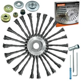 NeJesZoe 10 Inch Steel Wire Weed Wheel Brush Weed Trimmer Blade Head, Wire Rotary Brush Cutter Trimmer Head for Weed Eater, Weed Wrackers, Compatible with Husqvarna, Sthil, Moss Grass Rust Removal