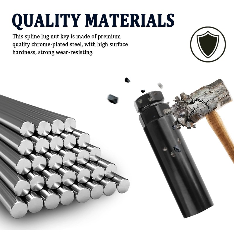 2PCS Lug Nut Socket Set,7 Spline Wheel Lock Removal Kit