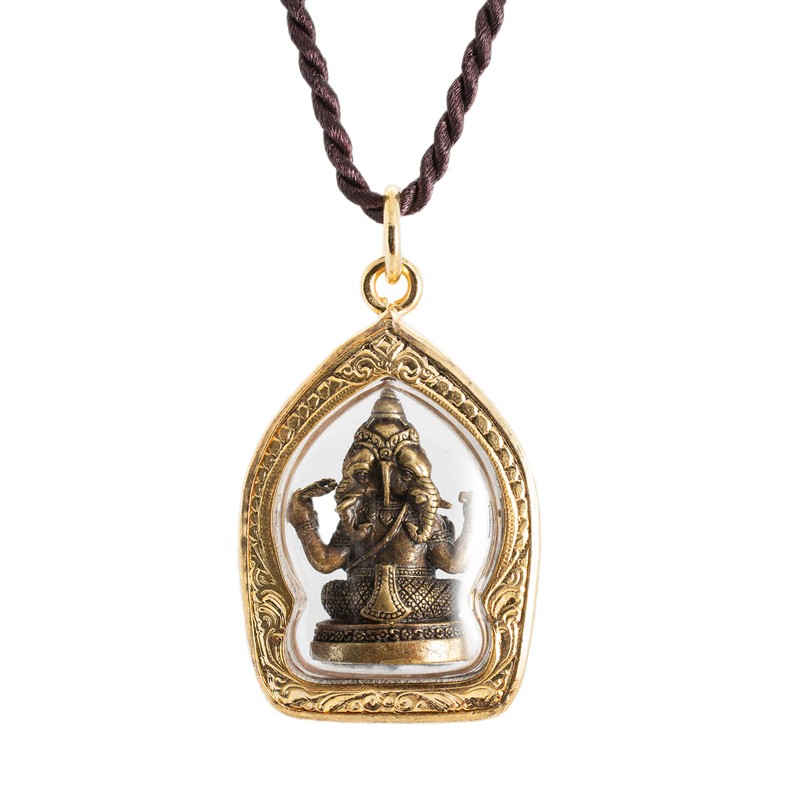 Trimuhkti Ganapati - Colgante de amuleto ganesh de tres cabezas,