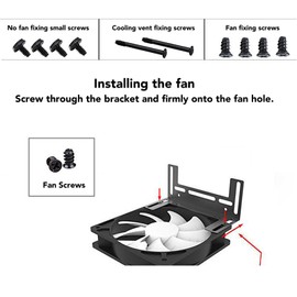 Computer Cooling Fan Holder, Thickened Stainless Steel Bracket, Baking Paint, Easy Installation, Screw Hole Mounting, for 8 Cm, 9 cm, 12 cm Fan with Case (BLACK)
