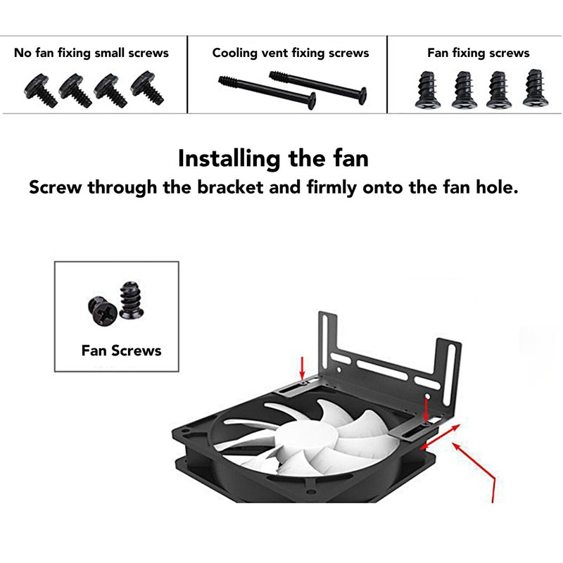 Computer Cooling Fan Holder, Thickened Stainless Steel Bracket, Baking Paint,