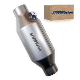 SPEEDFusion 2 In Universal Catalytic Converter - 2 Inch Inlet/Outlet Universal Catalytic Convertor High Flow with O2 Port (Bottom Positioning) EPA Compliant