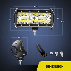 Nilight ZH303 2PCS 6.5 Inch 120W Spot & Flood Combo Driving 16AWG Wiring Harness for Led Work Light Triple Rows Off-Road Truck Car ATV SUV, 2 Years Warranty, White