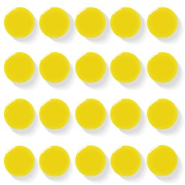 QOJOPU Fridge Magnets, 20PCS Yellow Small Strong Refrigerator Magnets, Cute Round Heavy Duty Magnets, Decorative Mini Magnet for Whiteboard, Fridge, Locker, Map, Classroom, School, Office, Kitchen