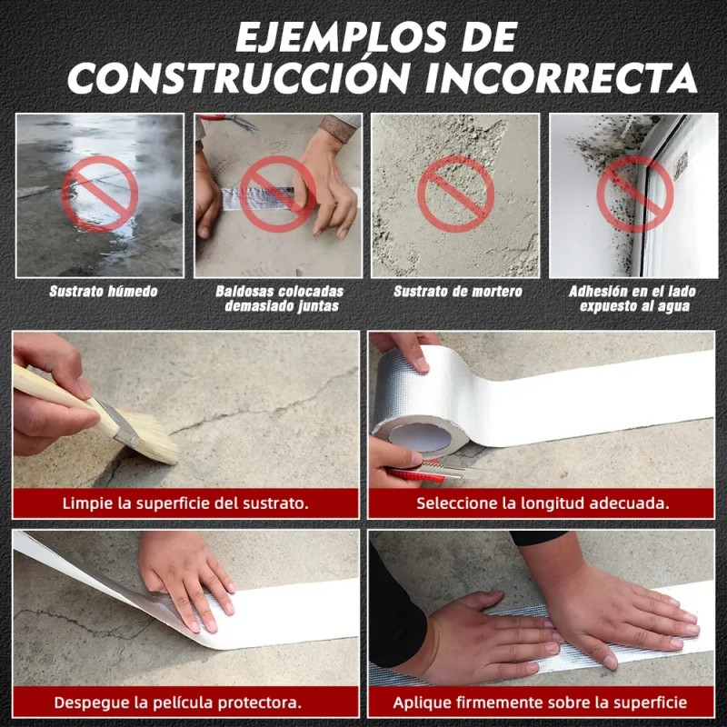 Cinta Adhesiva Papel Aluminio Cobbelux Impermeable 10cmx10m Techos
