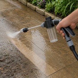 High Pressure Water Gun Nozzle for Car Wash and Garden - Adjustable Hose Spray Cleaner for Outdoor Maintenance and Household Tasks